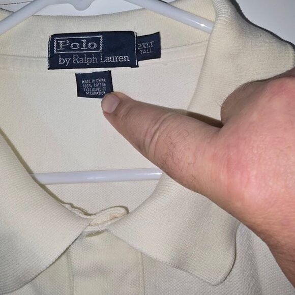 Polo Ralph Lauren Polo Shirt Cream Color  Sized 2XLT   XXL Tall   Good condition - Picture 10 of 11